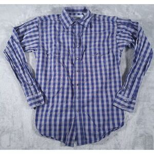Resistol Ranch Western Shirt Mens‎ Medium Purple Plaid Pearl Snaps LS Gingham